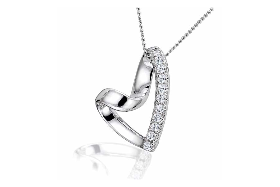 diamond store heart necklace